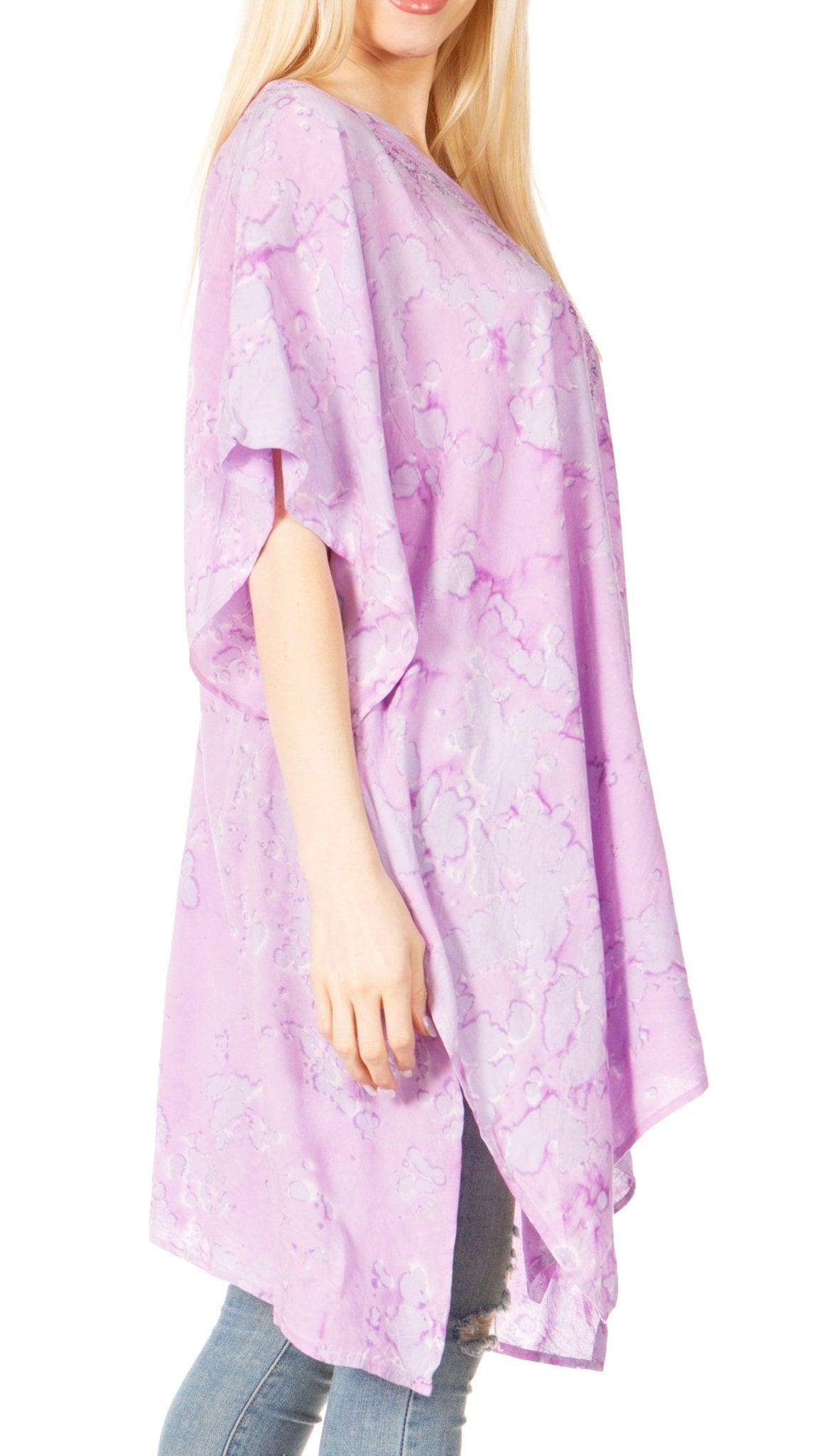 Sakkas Marcy Women's V-neck Caftan Top Tunic Dress - Perfect for Summer Boho Style & Swinging Coverup - Buy One, Get One 50% Off dresses La Vie Bien Sakkas Marcy Women's V-neck Caftan Top Tunic Dress - Perfect for Summer Boho Style & Swinging Coverup - Buy One, Get One 50% Off