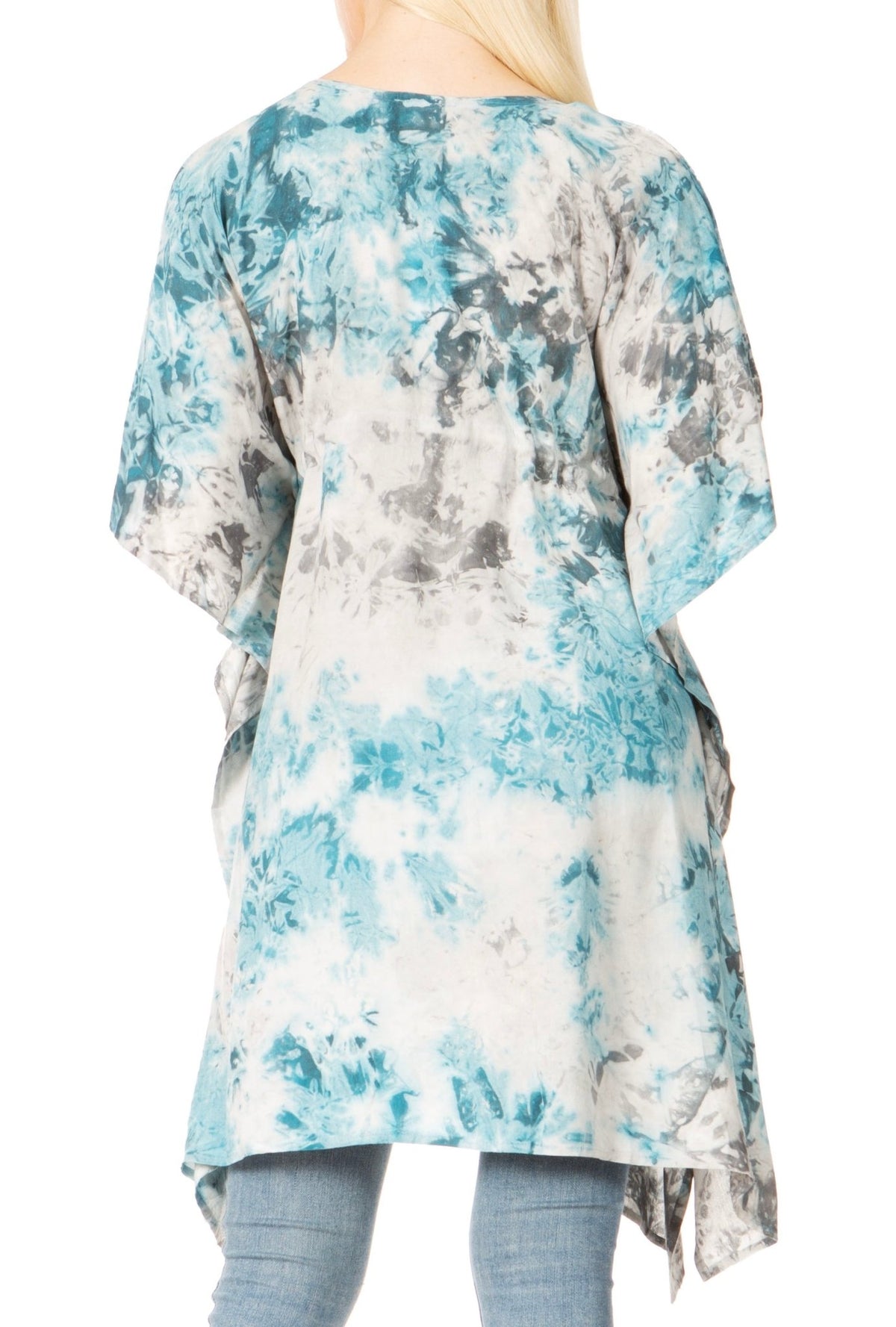 Sakkas Marcy Women's V-neck Caftan Top Tunic Dress - Perfect for Summer Boho Style & Swinging Coverup - Buy One, Get One 50% Off dresses La Vie Bien Sakkas Marcy Women's V-neck Caftan Top Tunic Dress - Perfect for Summer Boho Style & Swinging Coverup - Buy One, Get One 50% Off
