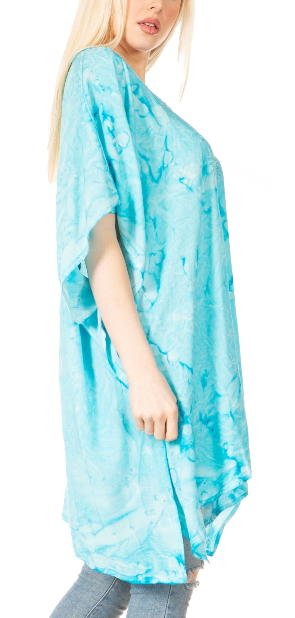 Sakkas Marcy Women's V-neck Caftan Top Tunic Dress - Perfect for Summer Boho Style & Swinging Coverup - Buy One, Get One 50% Off dresses La Vie Bien Sakkas Marcy Women's V-neck Caftan Top Tunic Dress - Perfect for Summer Boho Style & Swinging Coverup - Buy One, Get One 50% Off