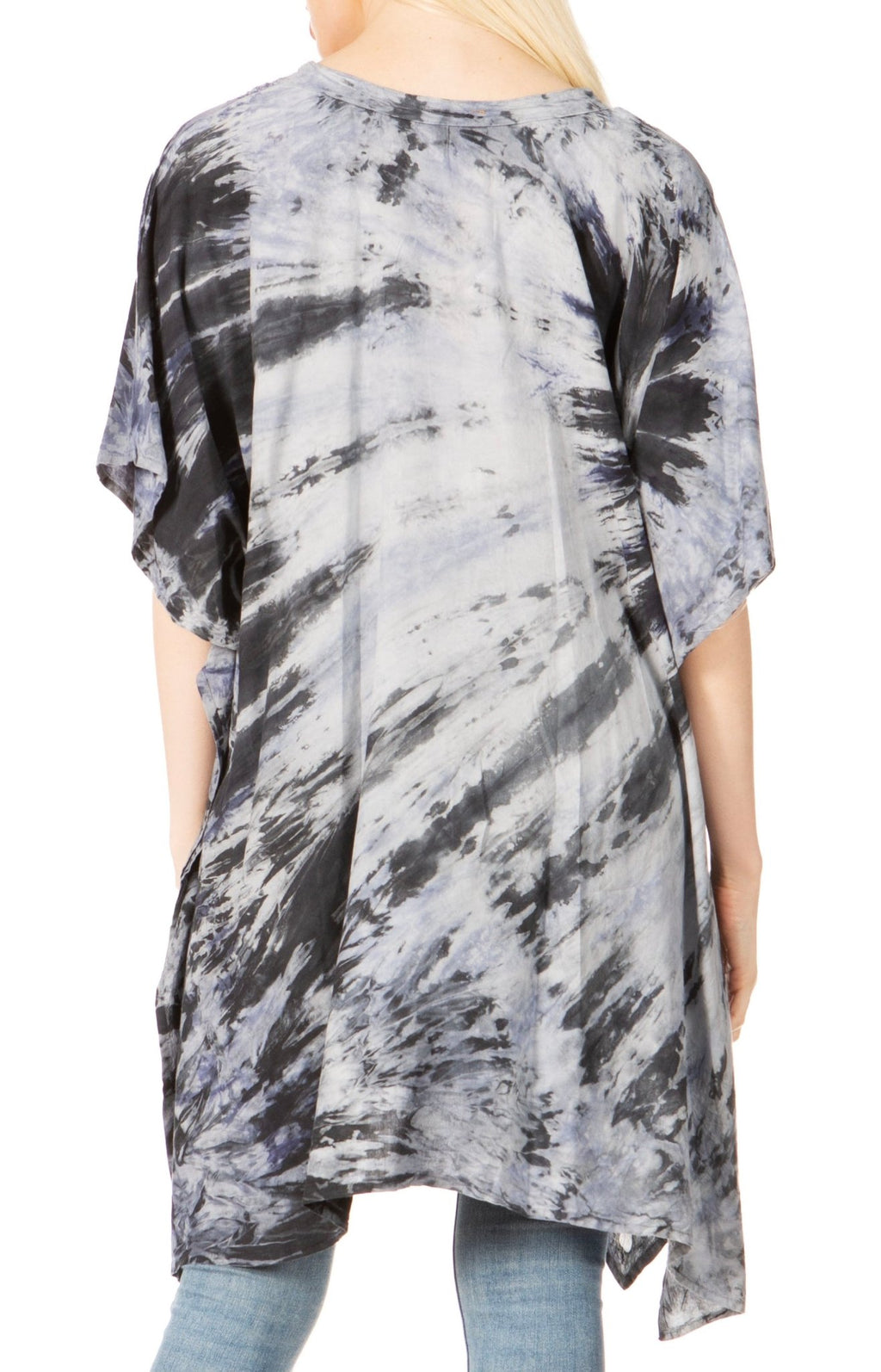 Sakkas Marcy Women's V-neck Caftan Top Tunic Dress - Perfect for Summer Boho Style & Swinging Coverup - Buy One, Get One 50% Off dresses La Vie Bien Sakkas Marcy Women's V-neck Caftan Top Tunic Dress - Perfect for Summer Boho Style & Swinging Coverup - Buy One, Get One 50% Off