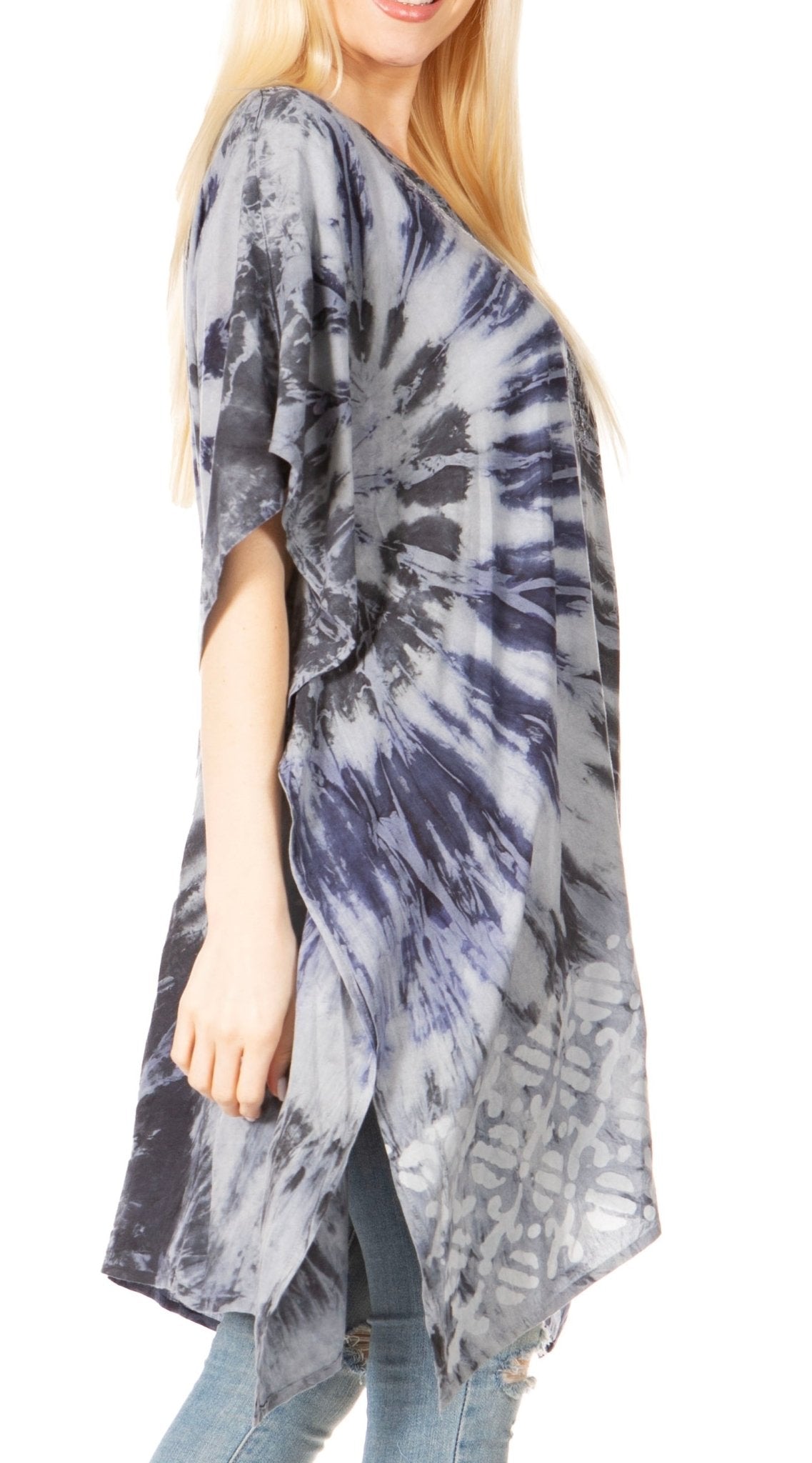 Sakkas Marcy Women's V-neck Caftan Top Tunic Dress - Perfect for Summer Boho Style & Swinging Coverup - Buy One, Get One 50% Off dresses La Vie Bien Sakkas Marcy Women's V-neck Caftan Top Tunic Dress - Perfect for Summer Boho Style & Swinging Coverup - Buy One, Get One 50% Off