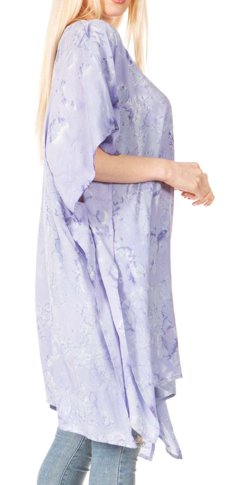 Sakkas Marcy Women's V-neck Caftan Top Tunic Dress - Perfect for Summer Boho Style & Swinging Coverup - Buy One, Get One 50% Off dresses La Vie Bien Sakkas Marcy Women's V-neck Caftan Top Tunic Dress - Perfect for Summer Boho Style & Swinging Coverup - Buy One, Get One 50% Off