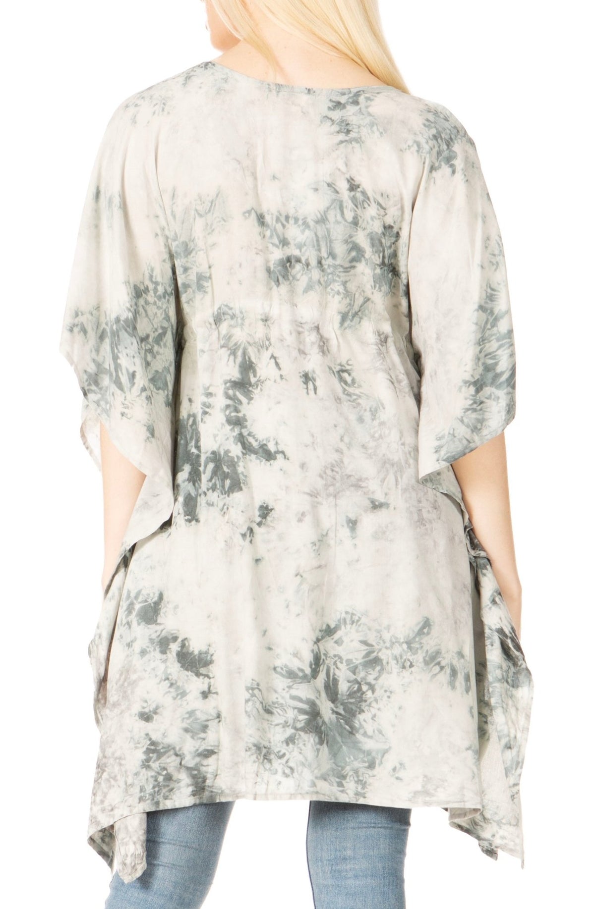 Sakkas Marcy Women's V-neck Caftan Top Tunic Dress - Perfect for Summer Boho Style & Swinging Coverup - Buy One, Get One 50% Off dresses La Vie Bien Sakkas Marcy Women's V-neck Caftan Top Tunic Dress - Perfect for Summer Boho Style & Swinging Coverup - Buy One, Get One 50% Off