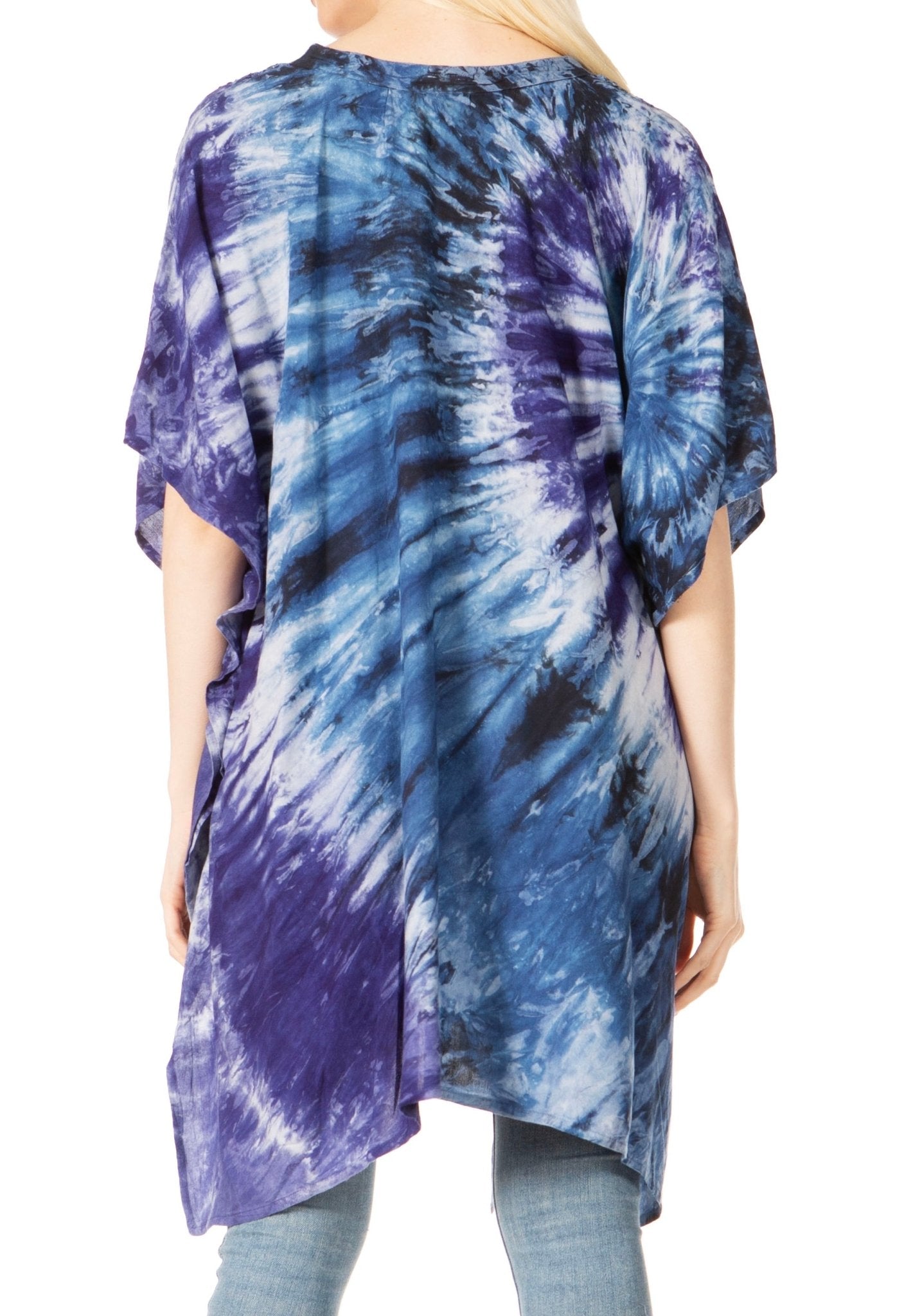 Sakkas Marcy Women's V-neck Caftan Top Tunic Dress - Perfect for Summer Boho Style & Swinging Coverup - Buy One, Get One 50% Off dresses La Vie Bien Sakkas Marcy Women's V-neck Caftan Top Tunic Dress - Perfect for Summer Boho Style & Swinging Coverup - Buy One, Get One 50% Off