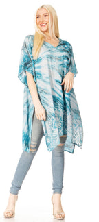 Sakkas Marcy Women's V-neck Caftan Top Tunic Dress - Perfect for Summer Boho Style & Swinging Coverup - Buy One, Get One 50% Off dresses La Vie Bien Sakkas Marcy Women's V-neck Caftan Top Tunic Dress - Perfect for Summer Boho Style & Swinging Coverup - Buy One, Get One 50% Off