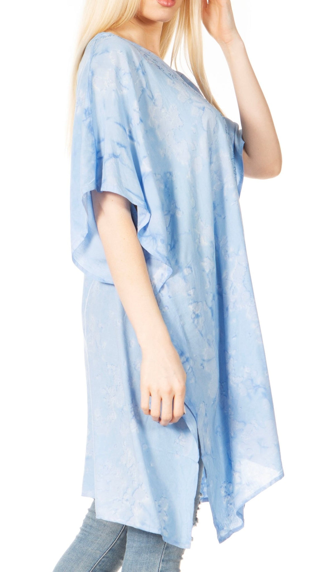 Sakkas Marcy Women's V-neck Caftan Top Tunic Dress - Perfect for Summer Boho Style & Swinging Coverup - Buy One, Get One 50% Off dresses La Vie Bien Sakkas Marcy Women's V-neck Caftan Top Tunic Dress - Perfect for Summer Boho Style & Swinging Coverup - Buy One, Get One 50% Off