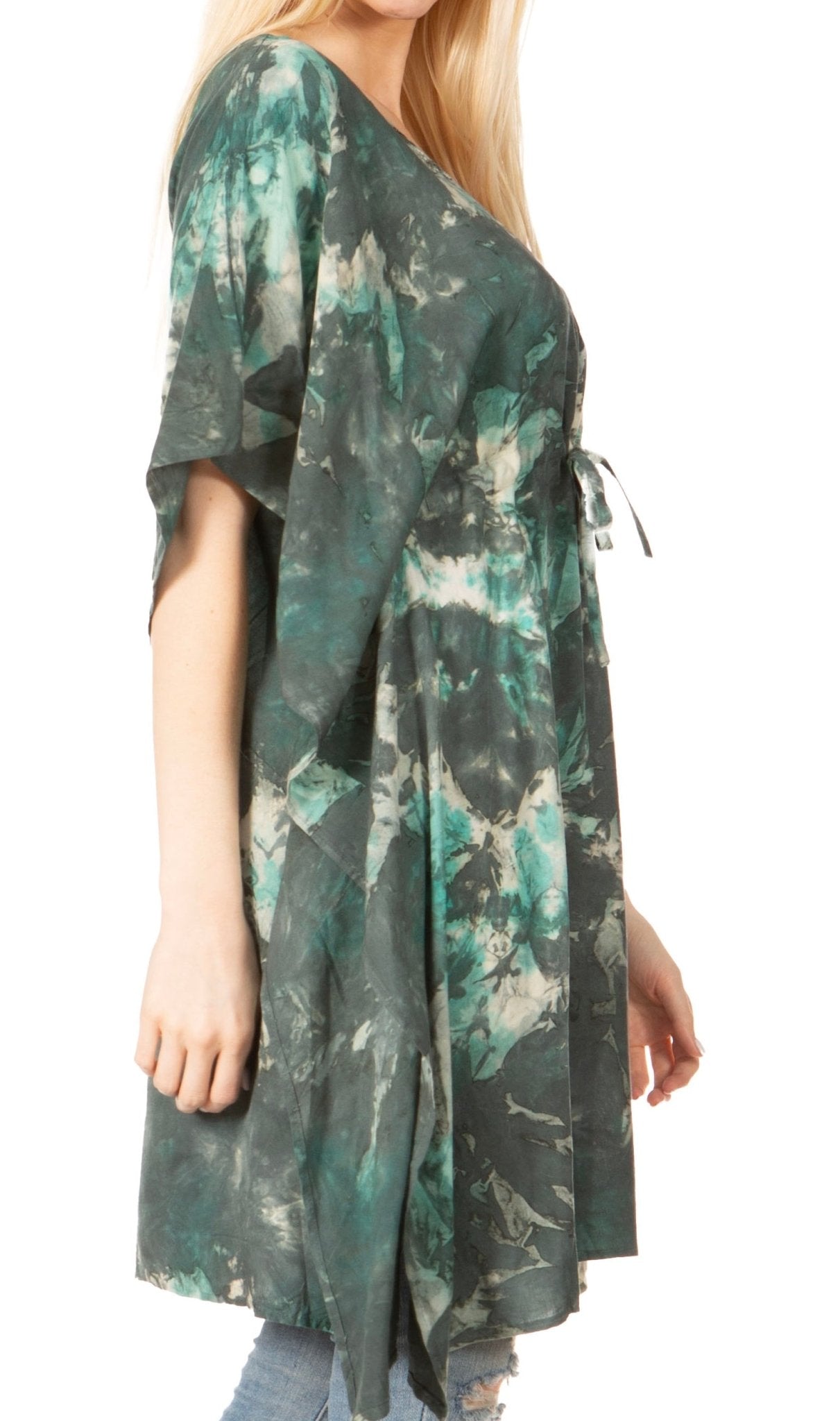 Sakkas Marcy Women's V-neck Caftan Top Tunic Dress - Perfect for Summer Boho Style & Swinging Coverup - Buy One, Get One 50% Off dresses La Vie Bien Sakkas Marcy Women's V-neck Caftan Top Tunic Dress - Perfect for Summer Boho Style & Swinging Coverup - Buy One, Get One 50% Off