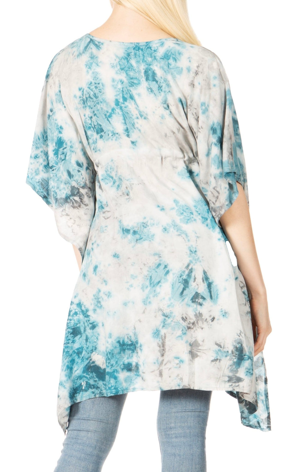 Sakkas Marcy Women's V-neck Caftan Top Tunic Dress - Perfect for Summer Boho Style & Swinging Coverup - Buy One, Get One 50% Off dresses La Vie Bien Sakkas Marcy Women's V-neck Caftan Top Tunic Dress - Perfect for Summer Boho Style & Swinging Coverup - Buy One, Get One 50% Off