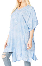 Sakkas Marcy Women's V-neck Caftan Top Tunic Dress - Perfect for Summer Boho Style & Swinging Coverup - Buy One, Get One 50% Off dresses La Vie Bien Sakkas Marcy Women's V-neck Caftan Top Tunic Dress - Perfect for Summer Boho Style & Swinging Coverup - Buy One, Get One 50% Off
