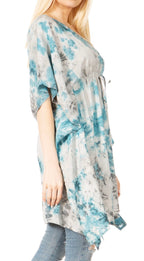 Sakkas Marcy Women's V-neck Caftan Top Tunic Dress - Perfect for Summer Boho Style & Swinging Coverup - Buy One, Get One 50% Off dresses La Vie Bien Sakkas Marcy Women's V-neck Caftan Top Tunic Dress - Perfect for Summer Boho Style & Swinging Coverup - Buy One, Get One 50% Off