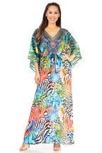 Sakkas Maribel Maxi Caftan Dress - Women's V-Neck, Short Sleeves dresses La Vie Bien Sakkas Maribel Maxi Caftan Dress - Women's V-Neck, Short Sleeves