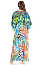 Sakkas Maribel Maxi Caftan Dress - Women's V-Neck, Short Sleeves dresses La Vie Bien Sakkas Maribel Maxi Caftan Dress - Women's V-Neck, Short Sleeves
