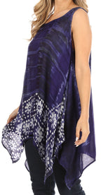 Sakkas Marin Women's Sleeveless Loose Boho Casual Tank Top Blouse Tie-dye & Batik tops La Vie Bien Sakkas Marin Women's Sleeveless Loose Boho Casual Tank Top Blouse Tie-dye & Batik