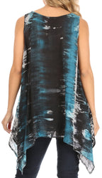 Sakkas Marin Women's Sleeveless Loose Boho Casual Tank Top Blouse Tie-dye & Batik tops La Vie Bien Sakkas Marin Women's Sleeveless Loose Boho Casual Tank Top Blouse Tie-dye & Batik