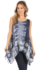 Sakkas Marin Women's Sleeveless Loose Boho Casual Tank Top Blouse Tie-dye & Batik tops La Vie Bien Sakkas Marin Women's Sleeveless Loose Boho Casual Tank Top Blouse Tie-dye & Batik