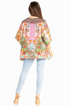 Sakkas Marina Floral Women's Blouse - Short Sleeve Tunic tops La Vie Bien Sakkas Marina Floral Women's Blouse - Short Sleeve Tunic