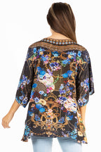 Sakkas Marina Floral Women's Blouse - Short Sleeve Tunic tops La Vie Bien Sakkas Marina Floral Women's Blouse - Short Sleeve Tunic