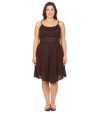 Sakkas Markay Short Mid Length Spaghetti Strap Sleeveless Embroidered Batik Dress dresses La Vie Bien Sakkas Markay Short Mid Length Spaghetti Strap Sleeveless Embroidered Batik Dress