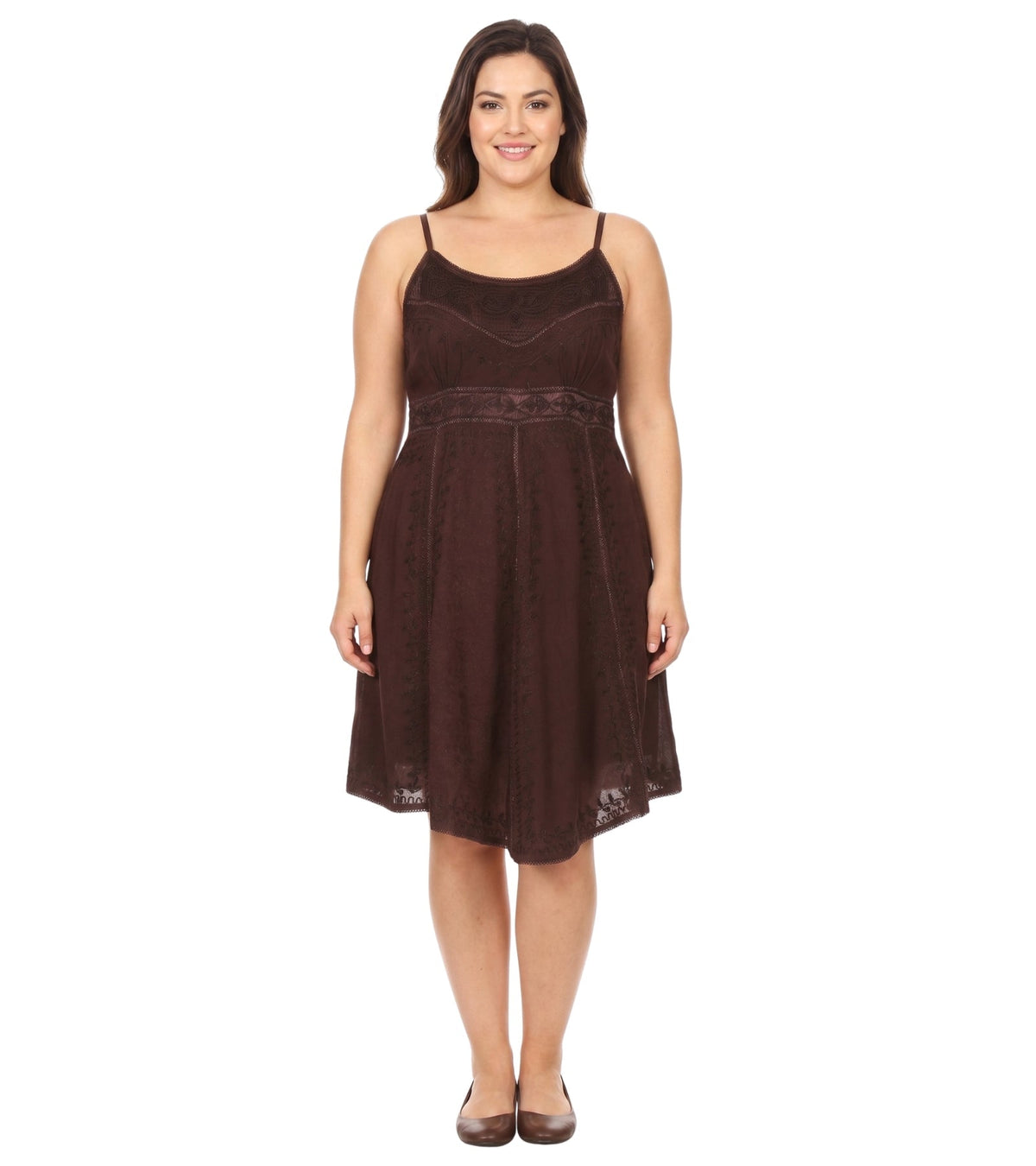 Sakkas Markay Short Mid Length Spaghetti Strap Sleeveless Embroidered Batik Dress dresses La Vie Bien Sakkas Markay Short Mid Length Spaghetti Strap Sleeveless Embroidered Batik Dress