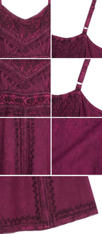 Sakkas Markay Short Mid Length Spaghetti Strap Sleeveless Embroidered Batik Dress dresses La Vie Bien Sakkas Markay Short Mid Length Spaghetti Strap Sleeveless Embroidered Batik Dress