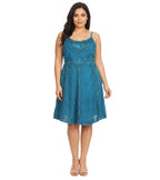 Sakkas Markay Short Mid Length Spaghetti Strap Sleeveless Embroidered Batik Dress dresses La Vie Bien Sakkas Markay Short Mid Length Spaghetti Strap Sleeveless Embroidered Batik Dress