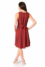 Sakkas Maya Midi Floral Embroidered Sleeveless Button Up Rayon Dress dresses La Vie Bien Sakkas Maya Midi Floral Embroidered Sleeveless Button Up Rayon Dress