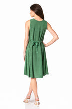 Sakkas Maya Midi Floral Embroidered Sleeveless Button Up Rayon Dress dresses La Vie Bien Sakkas Maya Midi Floral Embroidered Sleeveless Button Up Rayon Dress