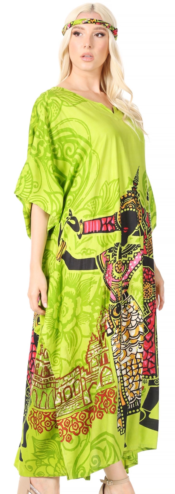 Sakkas Mera Women's Long Loose Short Sleeve Summer Casual Caftan Kaftan Dress - Buy One, Get One 50% Off dresses La Vie Bien Sakkas Mera Women's Long Loose Short Sleeve Summer Casual Caftan Kaftan Dress - Buy One, Get One 50% Off