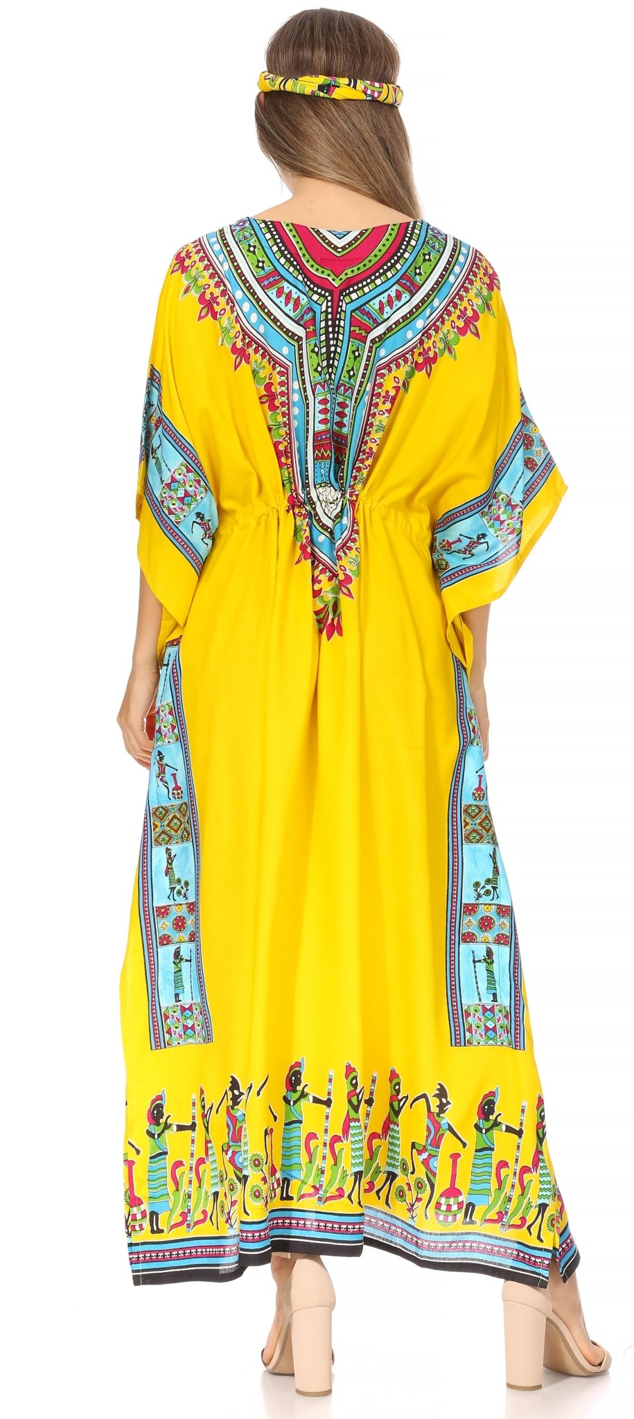 Sakkas Mera Women's Long Loose Short Sleeve Summer Casual Caftan Kaftan Dress - Buy One, Get One 50% Off dresses La Vie Bien Sakkas Mera Women's Long Loose Short Sleeve Summer Casual Caftan Kaftan Dress - Buy One, Get One 50% Off