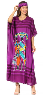 Sakkas Mera Women's Long Loose Short Sleeve Summer Casual Caftan Kaftan Dress - Buy One, Get One 50% Off dresses La Vie Bien Sakkas Mera Women's Long Loose Short Sleeve Summer Casual Caftan Kaftan Dress - Buy One, Get One 50% Off
