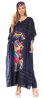 Sakkas Mera Women's Long Loose Short Sleeve Summer Casual Caftan Kaftan Dress - Buy One, Get One 50% Off dresses La Vie Bien Sakkas Mera Women's Long Loose Short Sleeve Summer Casual Caftan Kaftan Dress - Buy One, Get One 50% Off