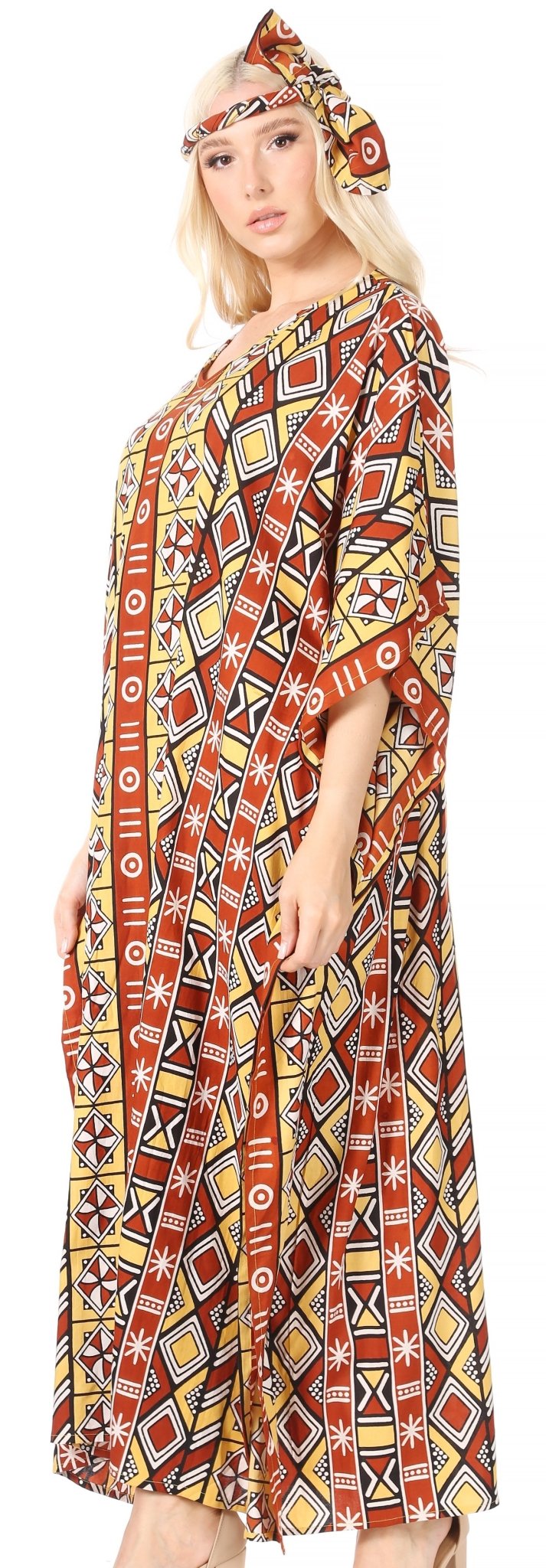 Sakkas Mera Women's Long Loose Short Sleeve Summer Casual Caftan Kaftan Dress - Buy One, Get One 50% Off dresses La Vie Bien Sakkas Mera Women's Long Loose Short Sleeve Summer Casual Caftan Kaftan Dress - Buy One, Get One 50% Off
