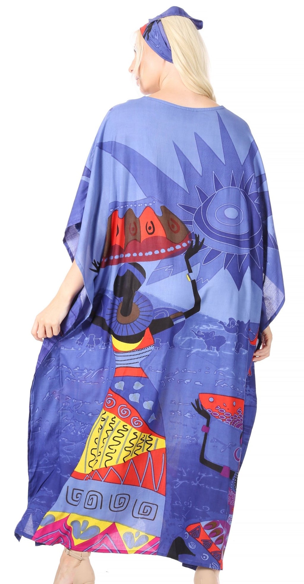 Sakkas Mera Women's Long Loose Short Sleeve Summer Casual Caftan Kaftan Dress - Buy One, Get One 50% Off dresses La Vie Bien Sakkas Mera Women's Long Loose Short Sleeve Summer Casual Caftan Kaftan Dress - Buy One, Get One 50% Off