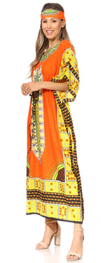 Sakkas Mera Women's Long Loose Short Sleeve Summer Casual Caftan Kaftan Dress - Buy One, Get One 50% Off dresses La Vie Bien Sakkas Mera Women's Long Loose Short Sleeve Summer Casual Caftan Kaftan Dress - Buy One, Get One 50% Off