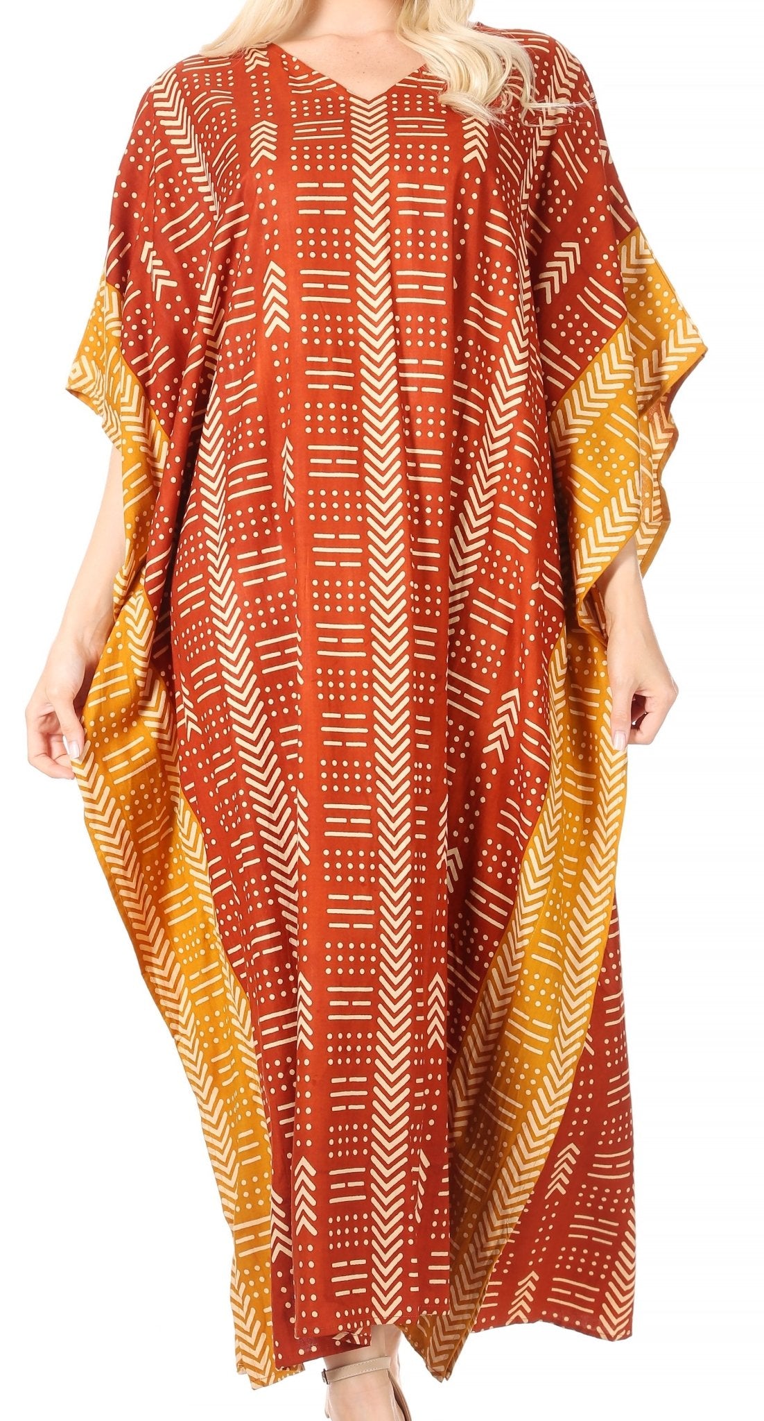 Sakkas Mera Women's Long Loose Short Sleeve Summer Casual Caftan Kaftan Dress - Buy One, Get One 50% Off dresses La Vie Bien Sakkas Mera Women's Long Loose Short Sleeve Summer Casual Caftan Kaftan Dress - Buy One, Get One 50% Off