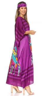 Sakkas Mera Women's Long Loose Short Sleeve Summer Casual Caftan Kaftan Dress - Buy One, Get One 50% Off dresses La Vie Bien Sakkas Mera Women's Long Loose Short Sleeve Summer Casual Caftan Kaftan Dress - Buy One, Get One 50% Off