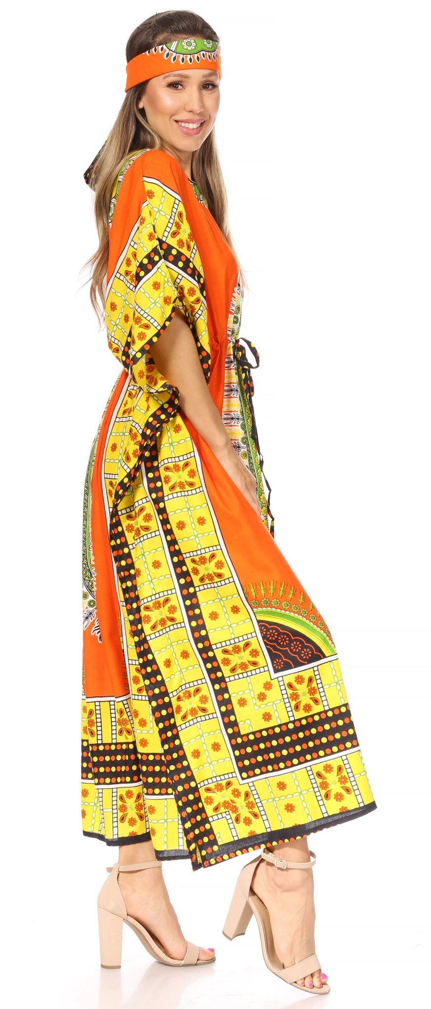 Sakkas Mera Women's Long Loose Short Sleeve Summer Casual Caftan Kaftan Dress - Buy One, Get One 50% Off dresses La Vie Bien Sakkas Mera Women's Long Loose Short Sleeve Summer Casual Caftan Kaftan Dress - Buy One, Get One 50% Off