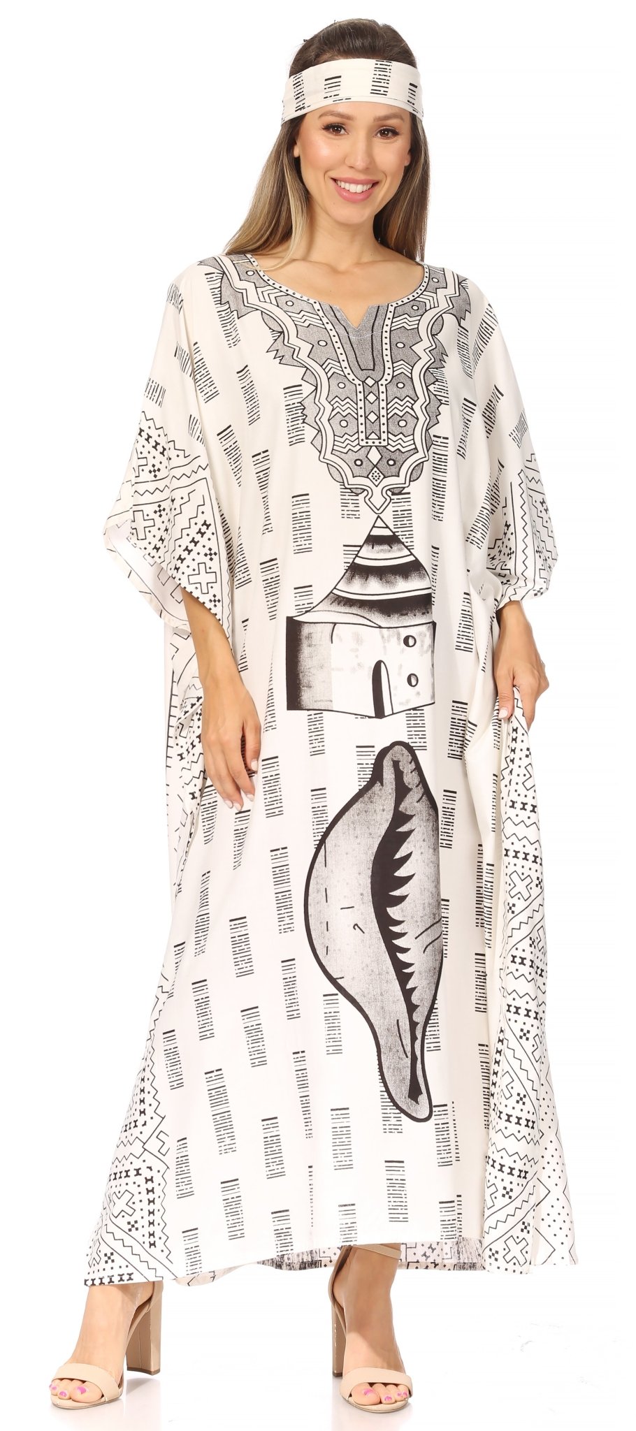 Sakkas Mera Women's Long Loose Short Sleeve Summer Casual Caftan Kaftan Dress - Buy One, Get One 50% Off dresses La Vie Bien Sakkas Mera Women's Long Loose Short Sleeve Summer Casual Caftan Kaftan Dress - Buy One, Get One 50% Off