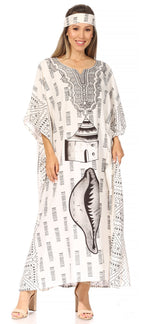 Sakkas Mera Women's Long Loose Short Sleeve Summer Casual Caftan Kaftan Dress - Buy One, Get One 50% Off dresses La Vie Bien Sakkas Mera Women's Long Loose Short Sleeve Summer Casual Caftan Kaftan Dress - Buy One, Get One 50% Off