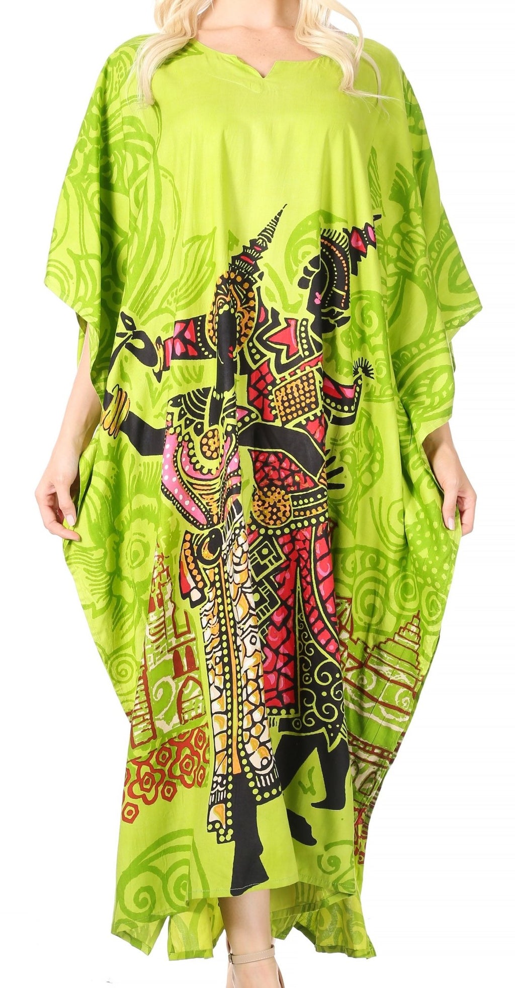 Sakkas Mera Women's Long Loose Short Sleeve Summer Casual Caftan Kaftan Dress - Buy One, Get One 50% Off dresses La Vie Bien Sakkas Mera Women's Long Loose Short Sleeve Summer Casual Caftan Kaftan Dress - Buy One, Get One 50% Off