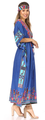 Sakkas Mera Women's Long Loose Short Sleeve Summer Casual Caftan Kaftan Dress - Buy One, Get One 50% Off dresses La Vie Bien Sakkas Mera Women's Long Loose Short Sleeve Summer Casual Caftan Kaftan Dress - Buy One, Get One 50% Off