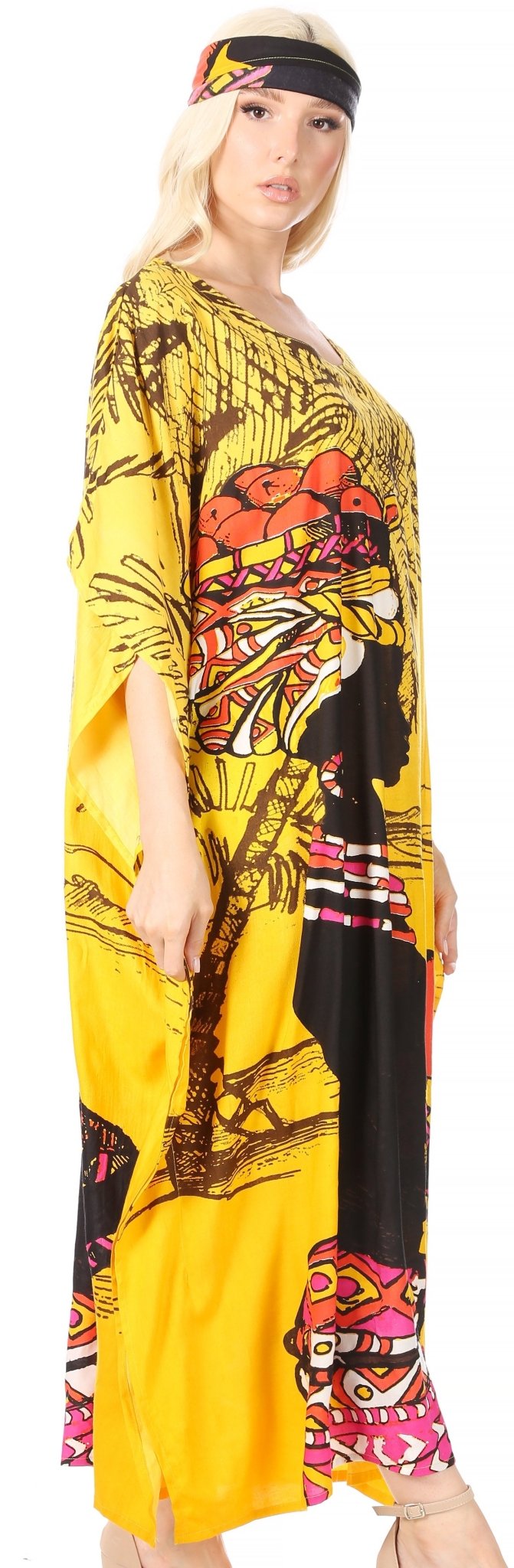 Sakkas Mera Women's Long Loose Short Sleeve Summer Casual Caftan Kaftan Dress - Buy One, Get One 50% Off dresses La Vie Bien Sakkas Mera Women's Long Loose Short Sleeve Summer Casual Caftan Kaftan Dress - Buy One, Get One 50% Off