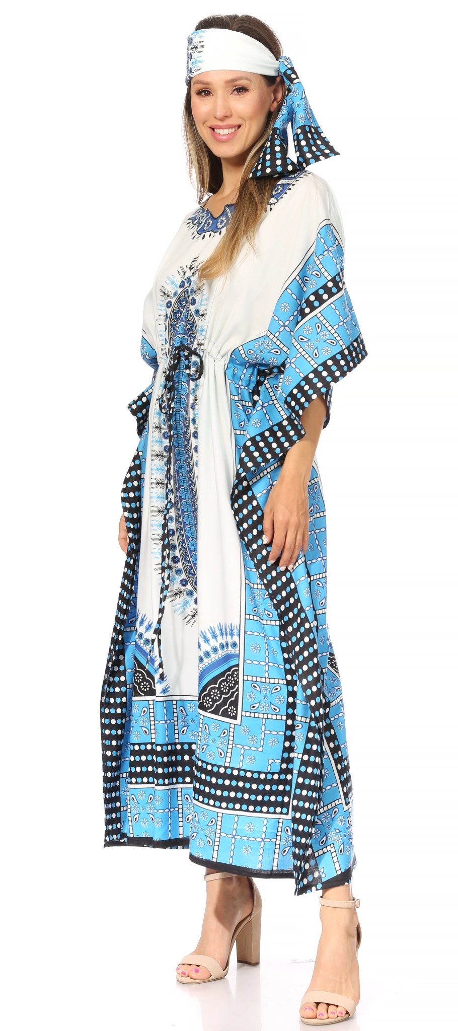 Sakkas Mera Women's Long Loose Short Sleeve Summer Casual Caftan Kaftan Dress - Buy One, Get One 50% Off dresses La Vie Bien Sakkas Mera Women's Long Loose Short Sleeve Summer Casual Caftan Kaftan Dress - Buy One, Get One 50% Off