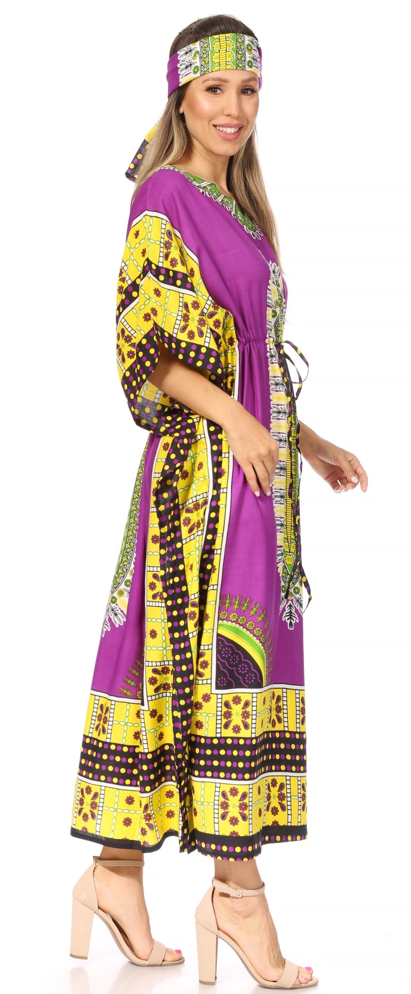 Sakkas Mera Women's Long Loose Short Sleeve Summer Casual Caftan Kaftan Dress - Buy One, Get One 50% Off dresses La Vie Bien Sakkas Mera Women's Long Loose Short Sleeve Summer Casual Caftan Kaftan Dress - Buy One, Get One 50% Off