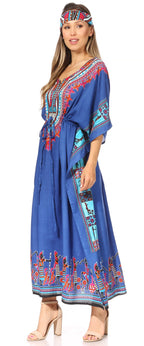 Sakkas Mera Women's Long Loose Short Sleeve Summer Casual Caftan Kaftan Dress - Buy One, Get One 50% Off dresses La Vie Bien Sakkas Mera Women's Long Loose Short Sleeve Summer Casual Caftan Kaftan Dress - Buy One, Get One 50% Off