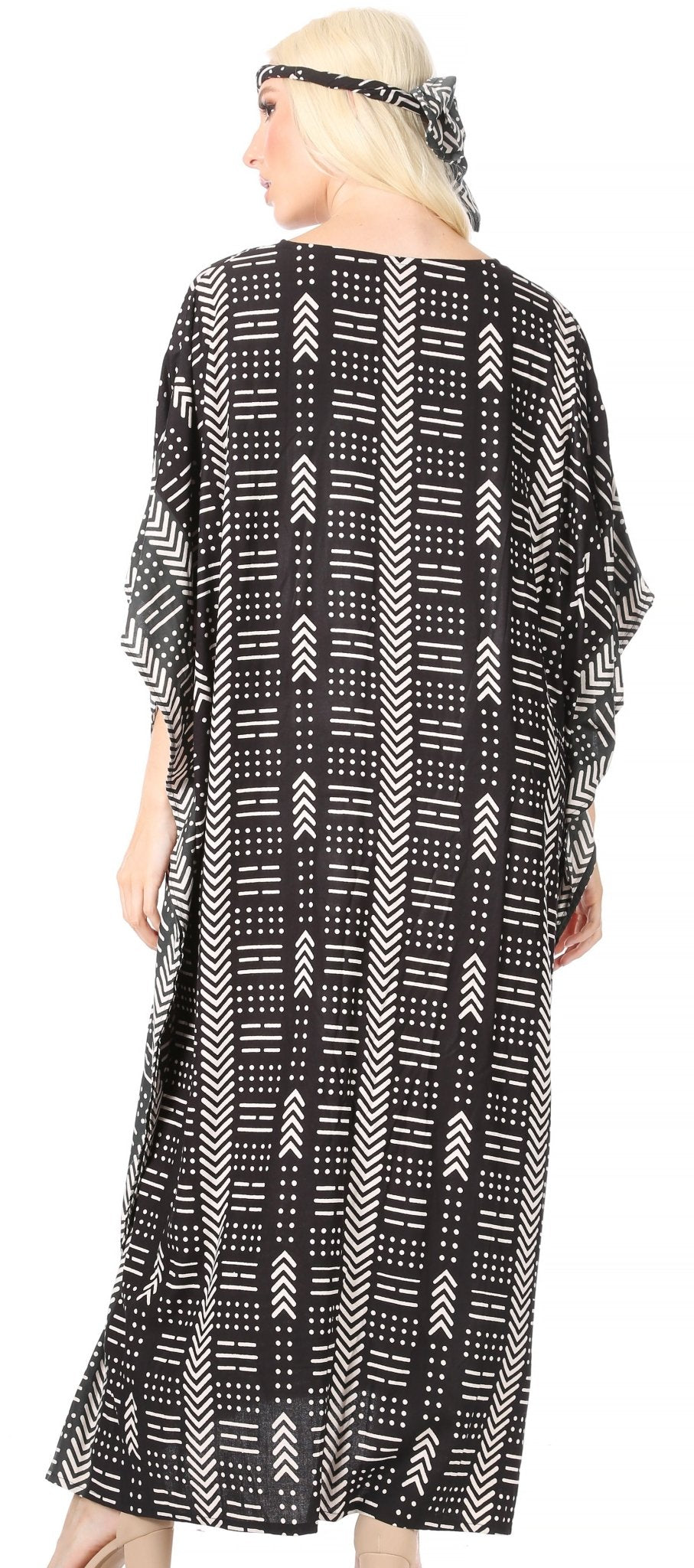 Sakkas Mera Women's Long Loose Short Sleeve Summer Casual Caftan Kaftan Dress - Buy One, Get One 50% Off dresses La Vie Bien Sakkas Mera Women's Long Loose Short Sleeve Summer Casual Caftan Kaftan Dress - Buy One, Get One 50% Off