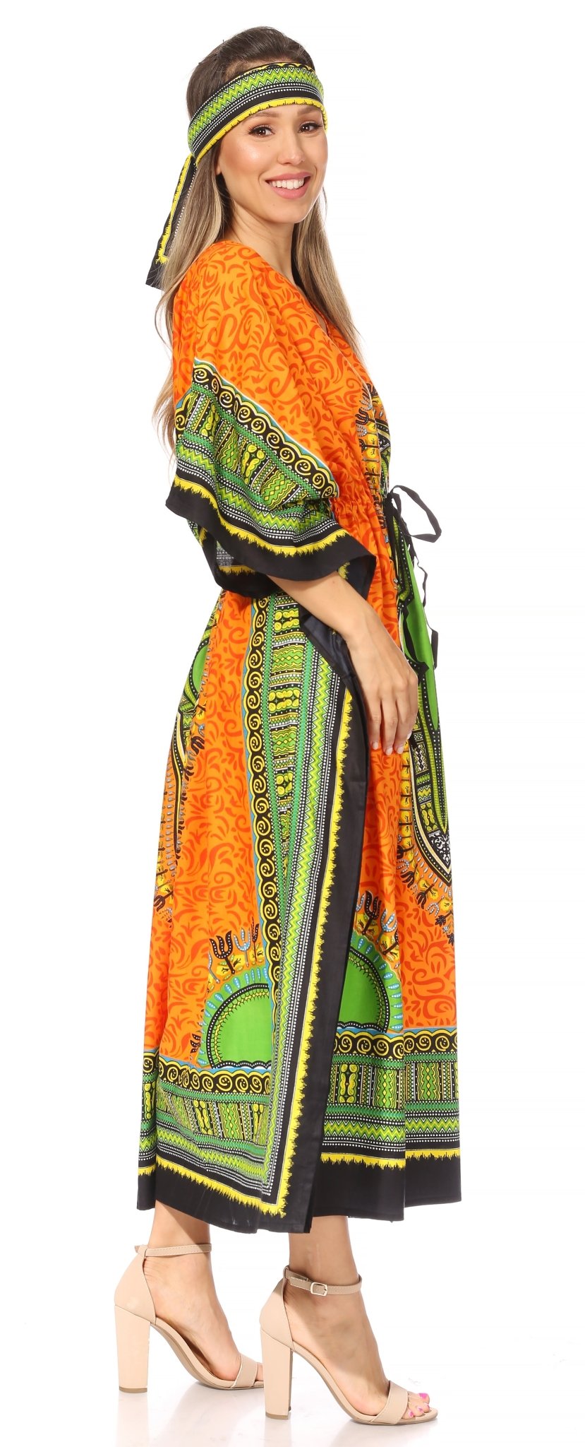 Sakkas Mera Women's Long Loose Short Sleeve Summer Casual Caftan Kaftan Dress - Buy One, Get One 50% Off dresses La Vie Bien Sakkas Mera Women's Long Loose Short Sleeve Summer Casual Caftan Kaftan Dress - Buy One, Get One 50% Off