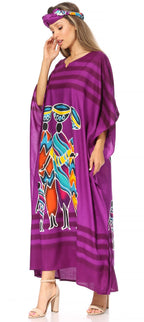 Sakkas Mera Women's Long Loose Short Sleeve Summer Casual Caftan Kaftan Dress - Buy One, Get One 50% Off dresses La Vie Bien Sakkas Mera Women's Long Loose Short Sleeve Summer Casual Caftan Kaftan Dress - Buy One, Get One 50% Off