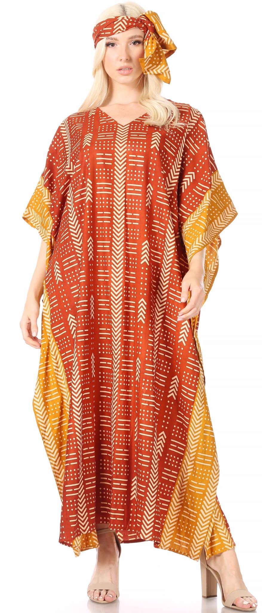 Sakkas Mera Women's Long Loose Short Sleeve Summer Casual Caftan Kaftan Dress - Buy One, Get One 50% Off dresses La Vie Bien Sakkas Mera Women's Long Loose Short Sleeve Summer Casual Caftan Kaftan Dress - Buy One, Get One 50% Off