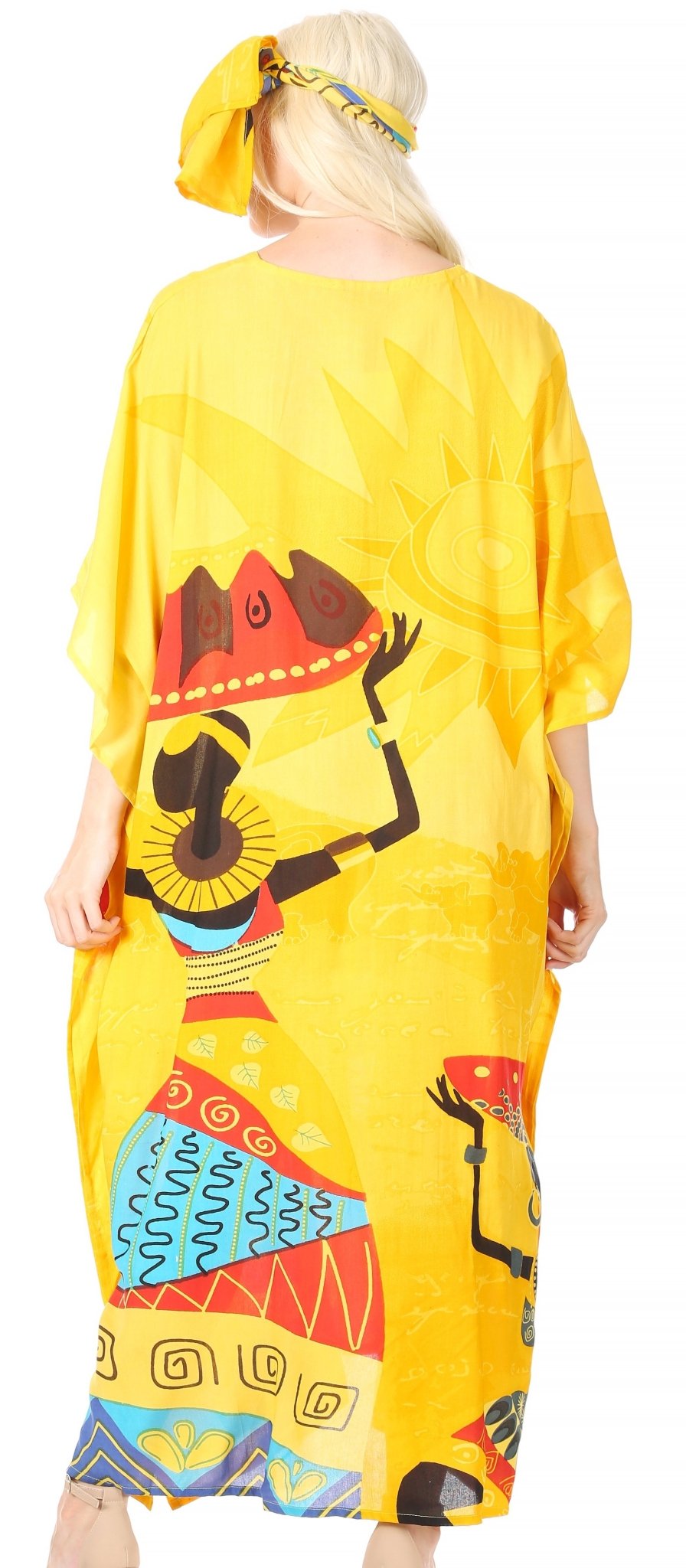 Sakkas Mera Women's Long Loose Short Sleeve Summer Casual Caftan Kaftan Dress - Buy One, Get One 50% Off dresses La Vie Bien Sakkas Mera Women's Long Loose Short Sleeve Summer Casual Caftan Kaftan Dress - Buy One, Get One 50% Off